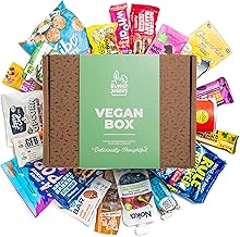Vegan Snacks Gift Basket for Adults Healthy Food Treats Variety Pack with Cookies, Protein Bars, Candy, Crispy Chips, Vegan Jerky, Fruit and Nut Blends - Ideal Vegan Snack Box Gift for Women & Men