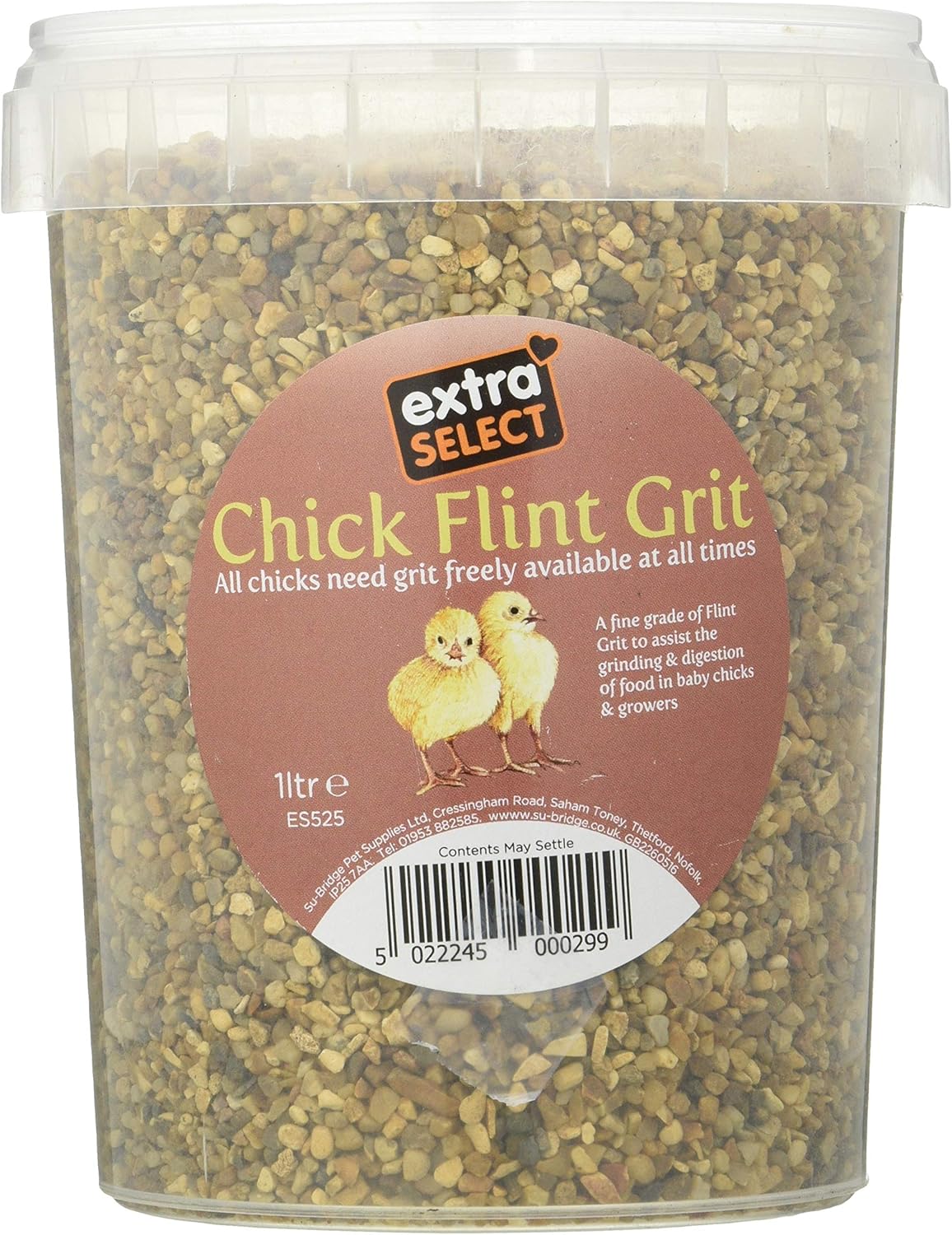 Extra Select Chick Flint Grit Tub, 1 Litre