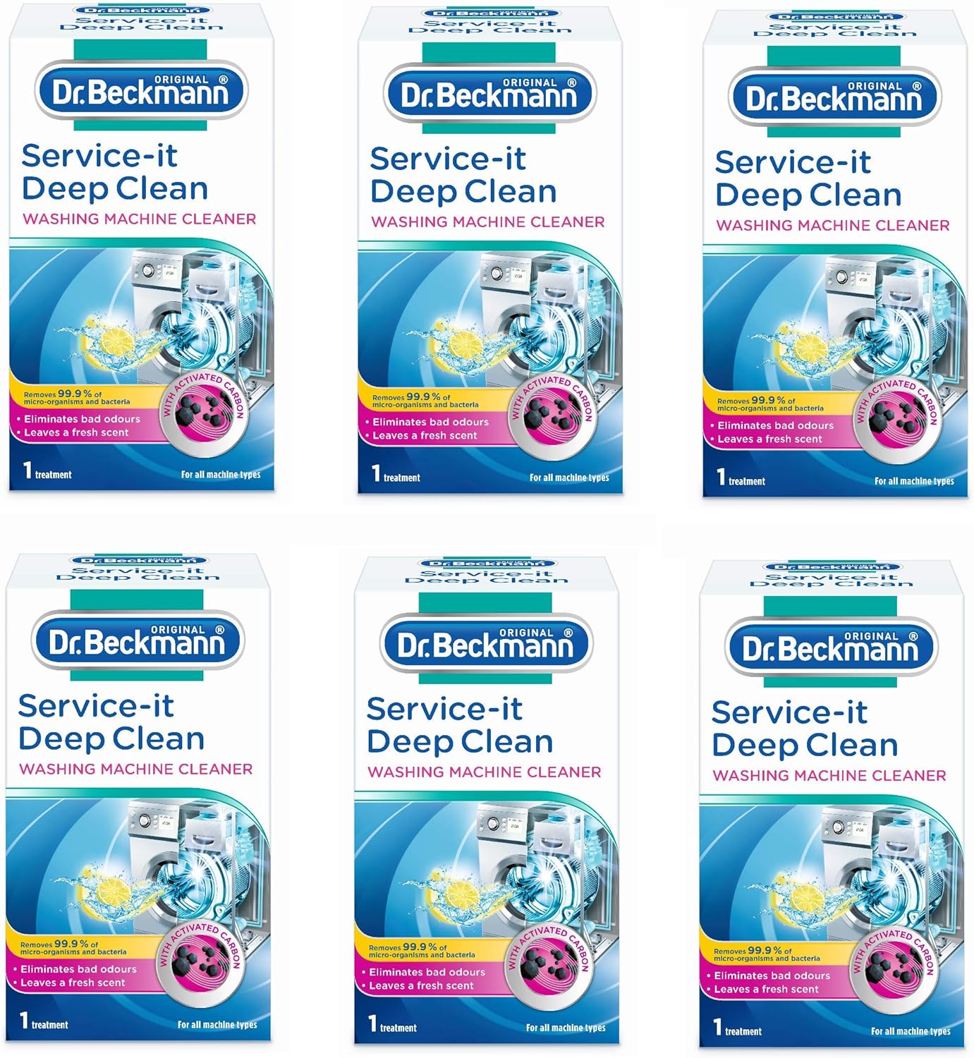 Dr. Beckmann Service-It Deep Clean Washing Machine Cleaner, 6 x 250 g