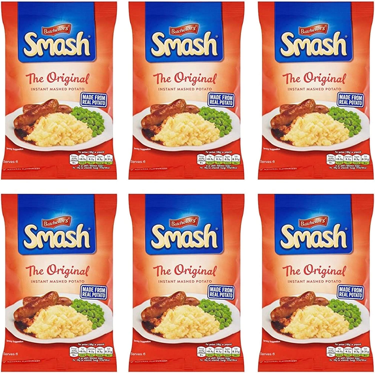 Batchelors Smash The Original Instant Mashed Potato, 6 x 176 g