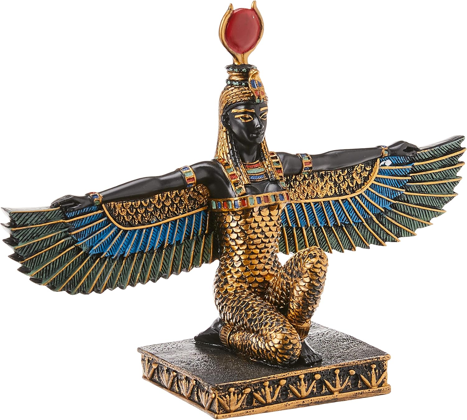 Design Toscano Isis Goddess of Beauty Egyptian Decor Statue, 23 cm, Polyresin, Full Color
