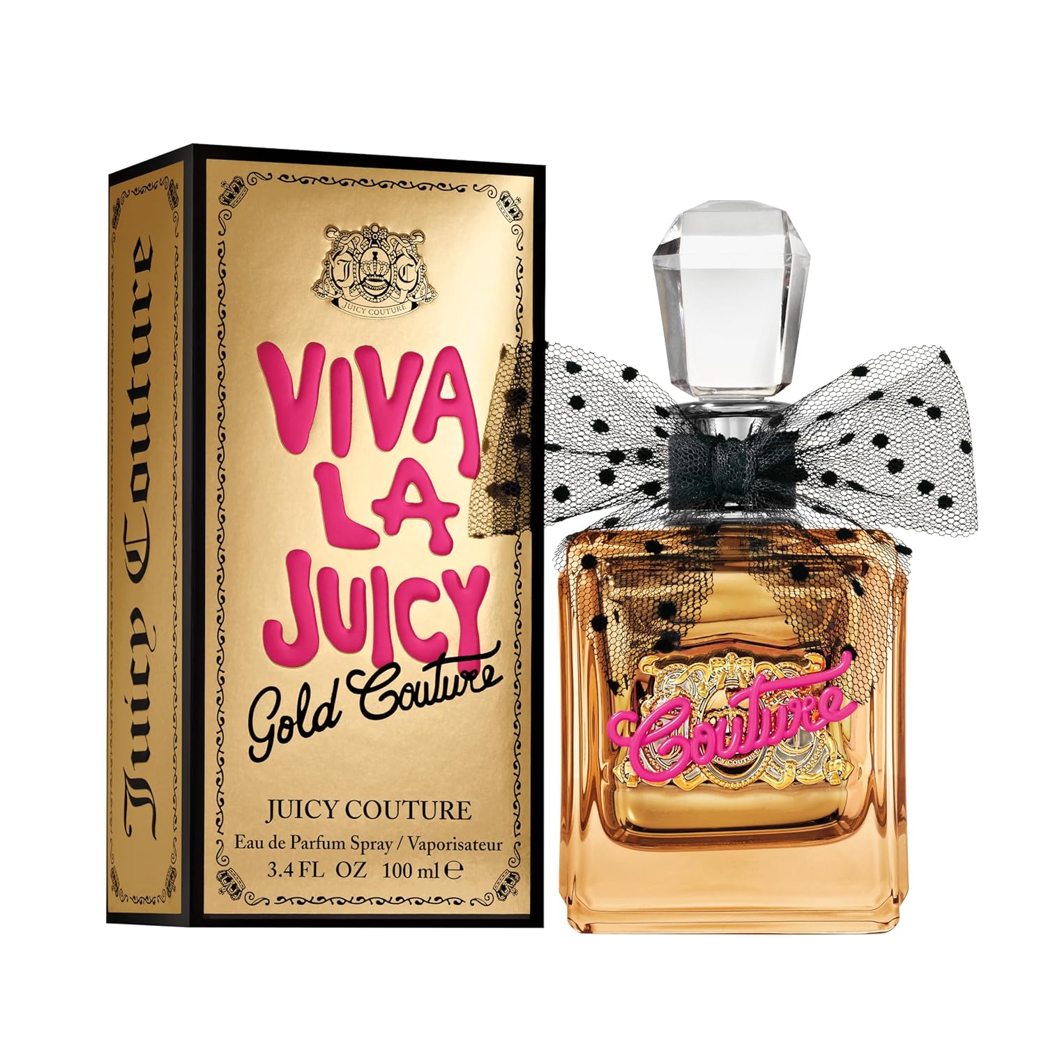 Juicy Couture Viva La Juicy Gold Eau De Parfum, Women's Perfume with Notes of Luscious Berry, Jasmine Sambac & Vanilla Cream - Fruity & Sweet, EDP Spray