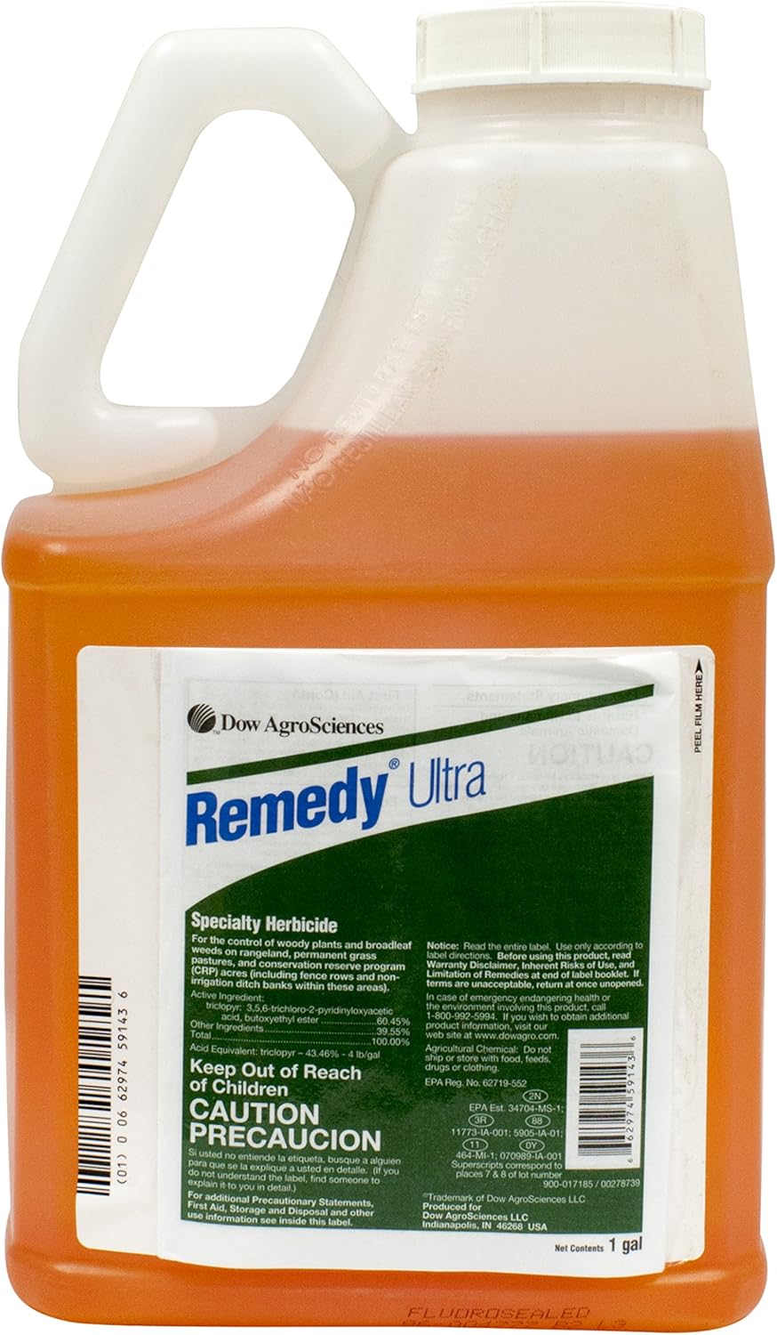 Specialty Herbicide Weed Killer & Brush Control At Rangeland, Pasture and Fence Lines, Triclopyr Concentrated, Use Alone Or Tank Mix With GrazonNext/ForeFront HL Herbicide, 1 Gallon