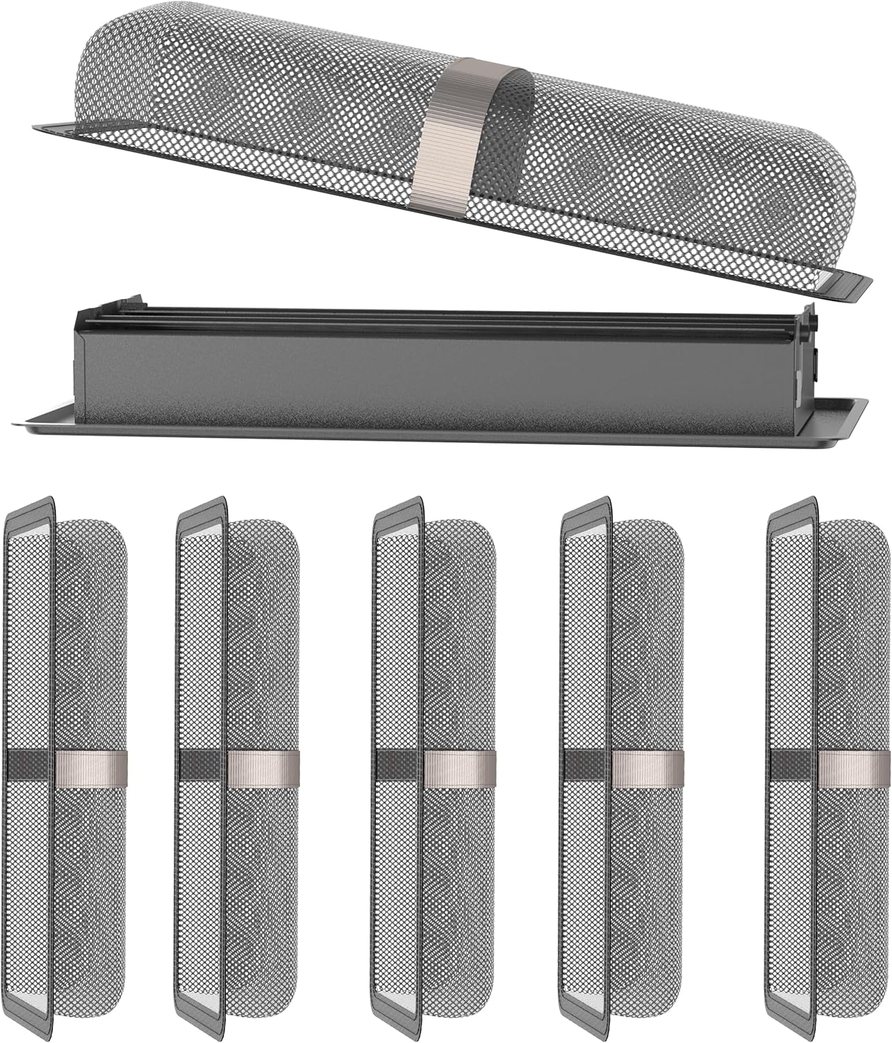 6 Pack Floor Register Cover Trap, HG Power 4 x 10 Inch Floor Vent Screen Net, Nylon Fabric Mesh Air Vent Filter for Home Floor, Catches Coins, Toys, Snacks, Pet Hair, Pet Food