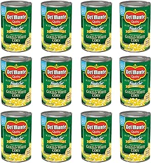 Del Monte Canned Harvest Select Fresh Cut Whole Kernel Sweet Gold & White Corn, 15.25 Ounce (Pack of 12)