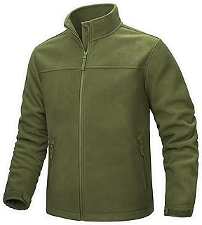 TACVASEN Men's Polar Fleece Jackets Lightweight Soft Winter Thermal Coats Outdoor Windproof Zip Up Jacket with Pockets