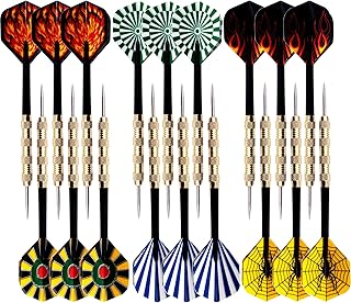 MaxMau Steel Tip Darts Set,Professional Darts Metal Tip,Metal Darts for Dartboard,18 pcs