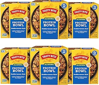 TASTY BITE Mediterranean Protein Bowl, 8.8 Ounce, Pack of 6, Ready to Eat, Microwaveable, Vegan, 14 Grams Plant Protein