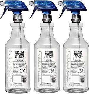 HARRIS Chemically Resistant Professional Empty Spray Bottles, 32oz (3-Pack), for Cleaning Solutions and Water