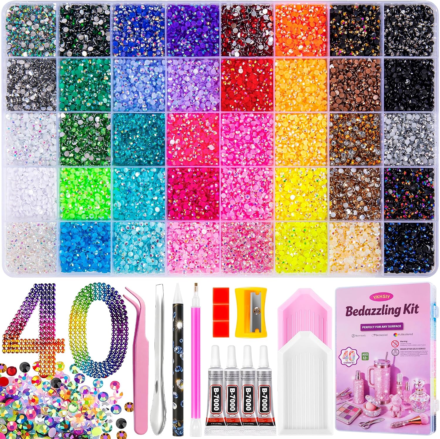 Bedazzling Kit 40000Pcs 40 Colors 3mm Resin Jelly Rhinestones - Diamond Art
