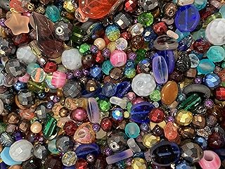 One Pound Assorted Glass Beads for Jewelry Making, DIY Lamp Work, Arts and Crafts, and Decorative Hobby Artistry, Colorful Crystal Assortment Bulk Mix, 4-18mm (Mixed Colors) (1)