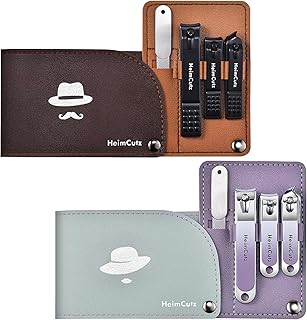 Nail Clippers Toenail Manicure Kit - Separate Personal Care for Men and Women, Ultra Sharp Sturdy Curved Fingernail Pedicure Set, Travel Toe Nails Grooming Kit Nail Cutter Care Tools with Leather Case
