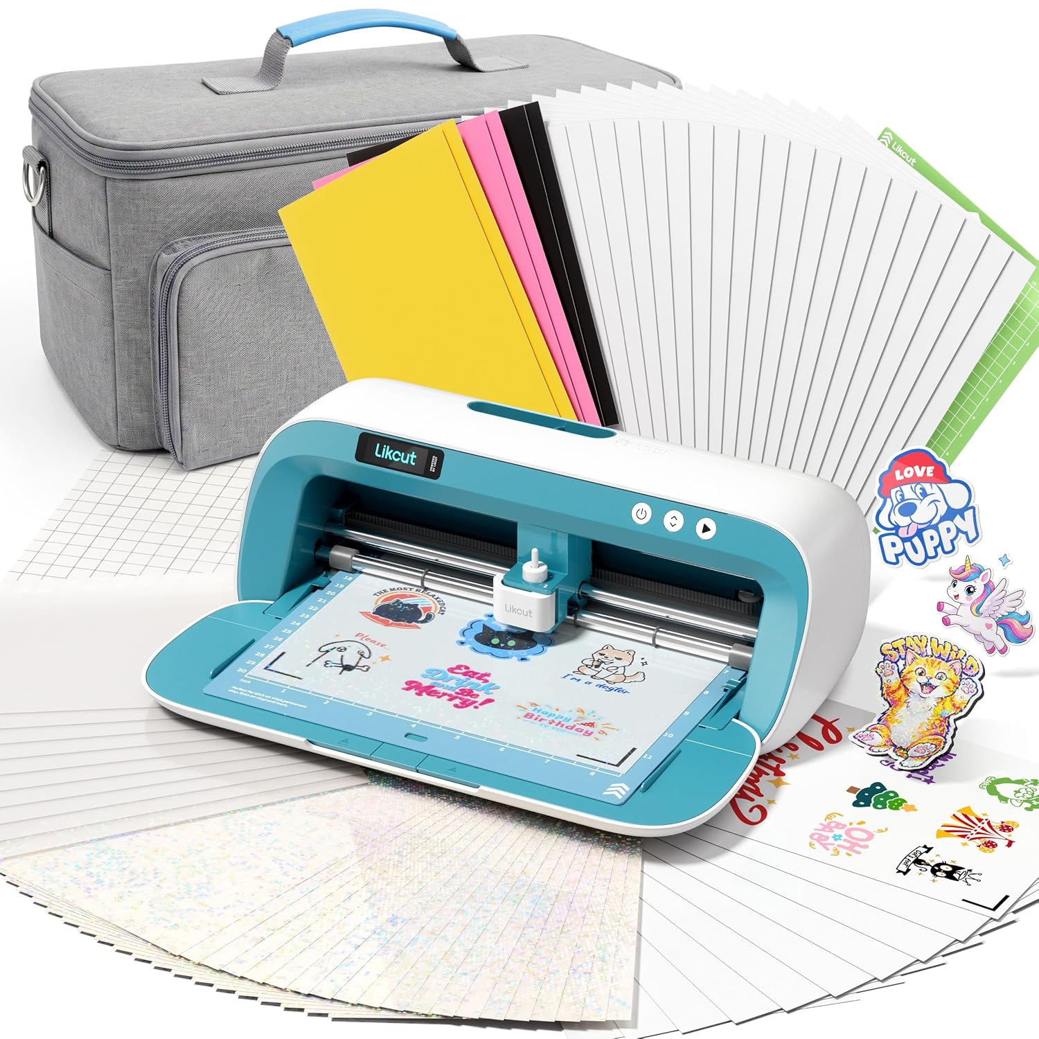 Likcut S41 Vinyl Cutter Machine, Printable Sticker Maker Bundle with Case