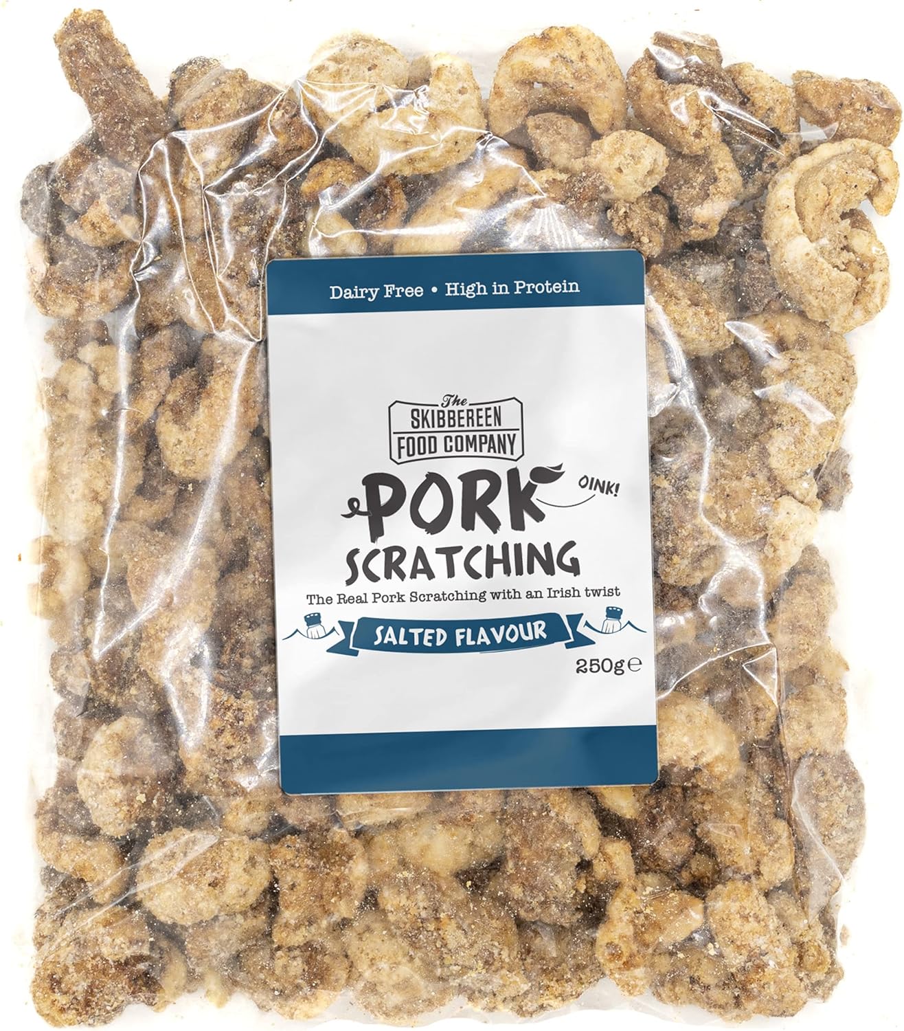 Scratch My Pork Bulk Pork Scratchings - The Real Salted Pork Scratching - 100% Pork Rinds - Low Carb High Protein Pub Snacks - 250g Bag by The Skibbereen Food Co.