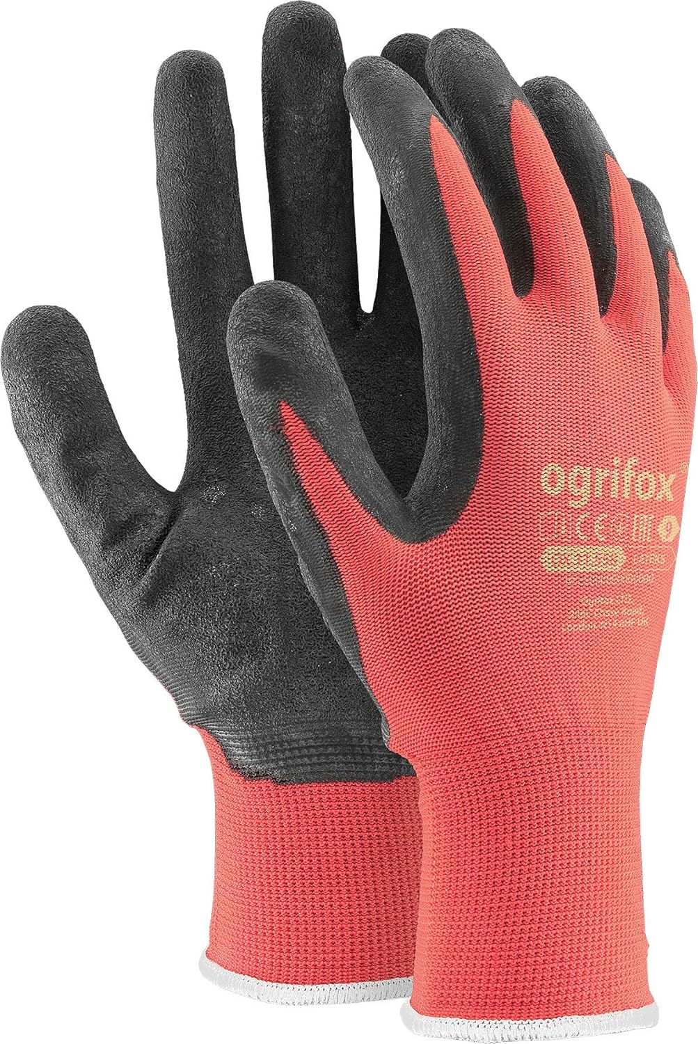 24 PAIRS NEW LATEX COATED WORK GLOVES SAFETY DURABLE GARDEN GRIP BUILDERS (L - 9)