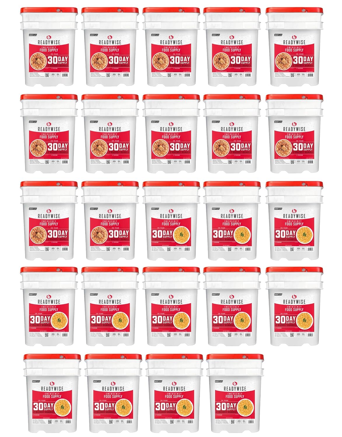 READYWISE Emergency Food Survival Supply 3,576 Servings, 24 Buckets