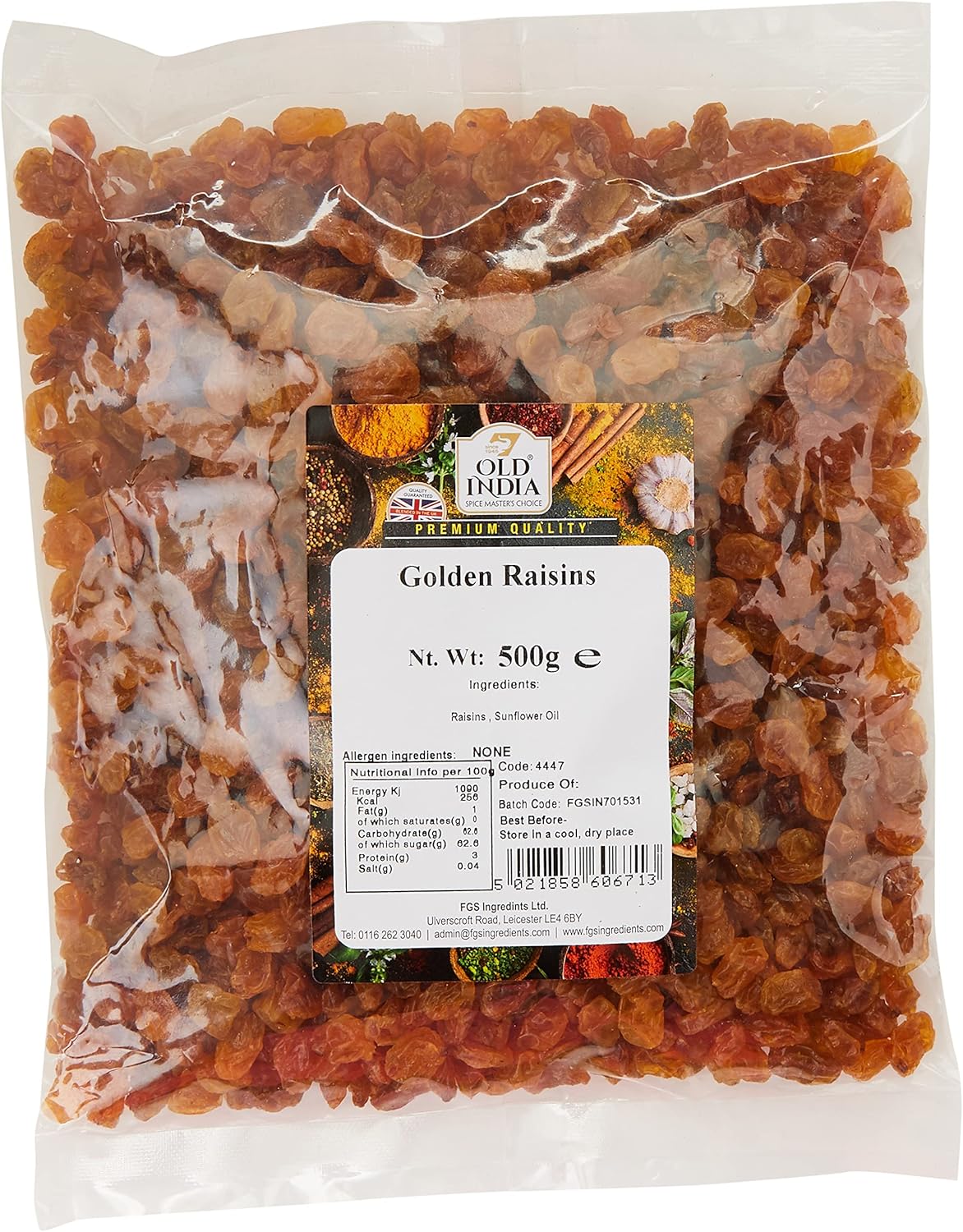 Old India Golden Raisins 500g