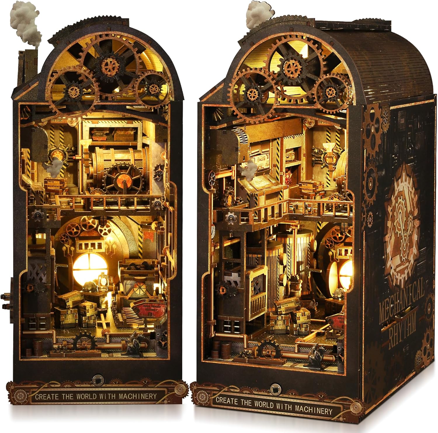 Book Nook Kits for Adults - CRIOLPO Book Nook Kit DIY Miniature House Kit for Bookshelf - Craft Kits for Adults Booknook Model Kits Tiny House with Sensor Led Light