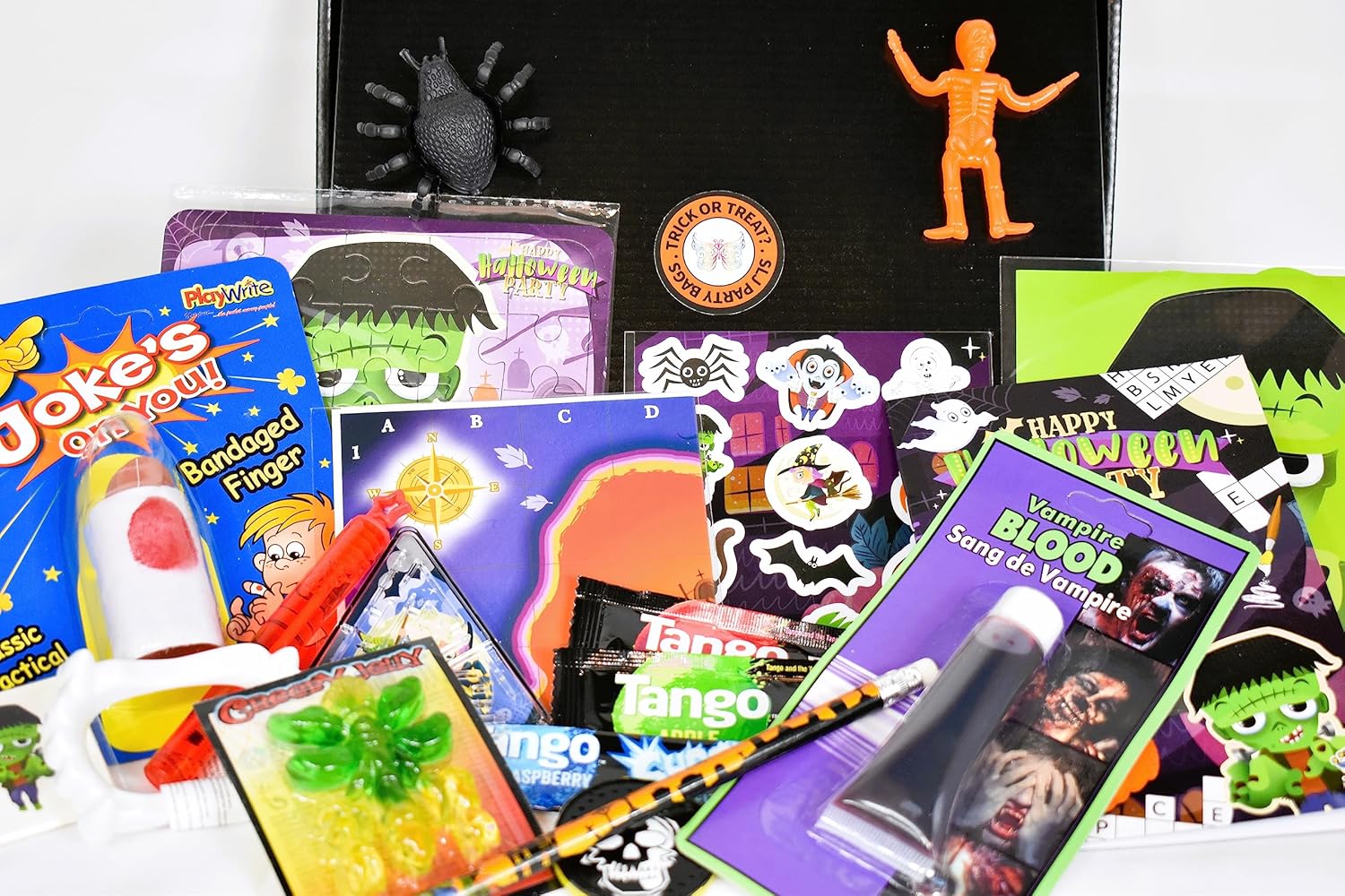 Classic Retro Halloween 'Trick or Treat?' Sweets and Treats Mini Letter Box Treat Gift Box - Filled with Sweet Classics and Halloween Themed Pocket Money Toys (fake blood, tattoo's and much more)