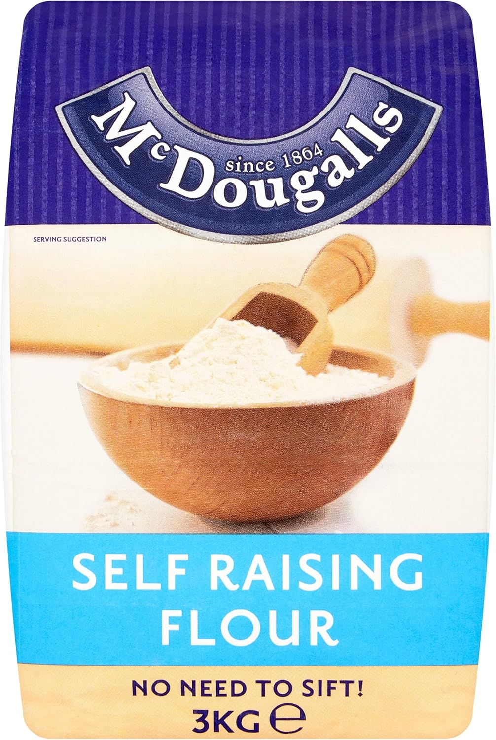 McDougalls Self Raising Flour Pre-Sifted For Lighter Bakes, 3 Kg Bag (Pack of 1)