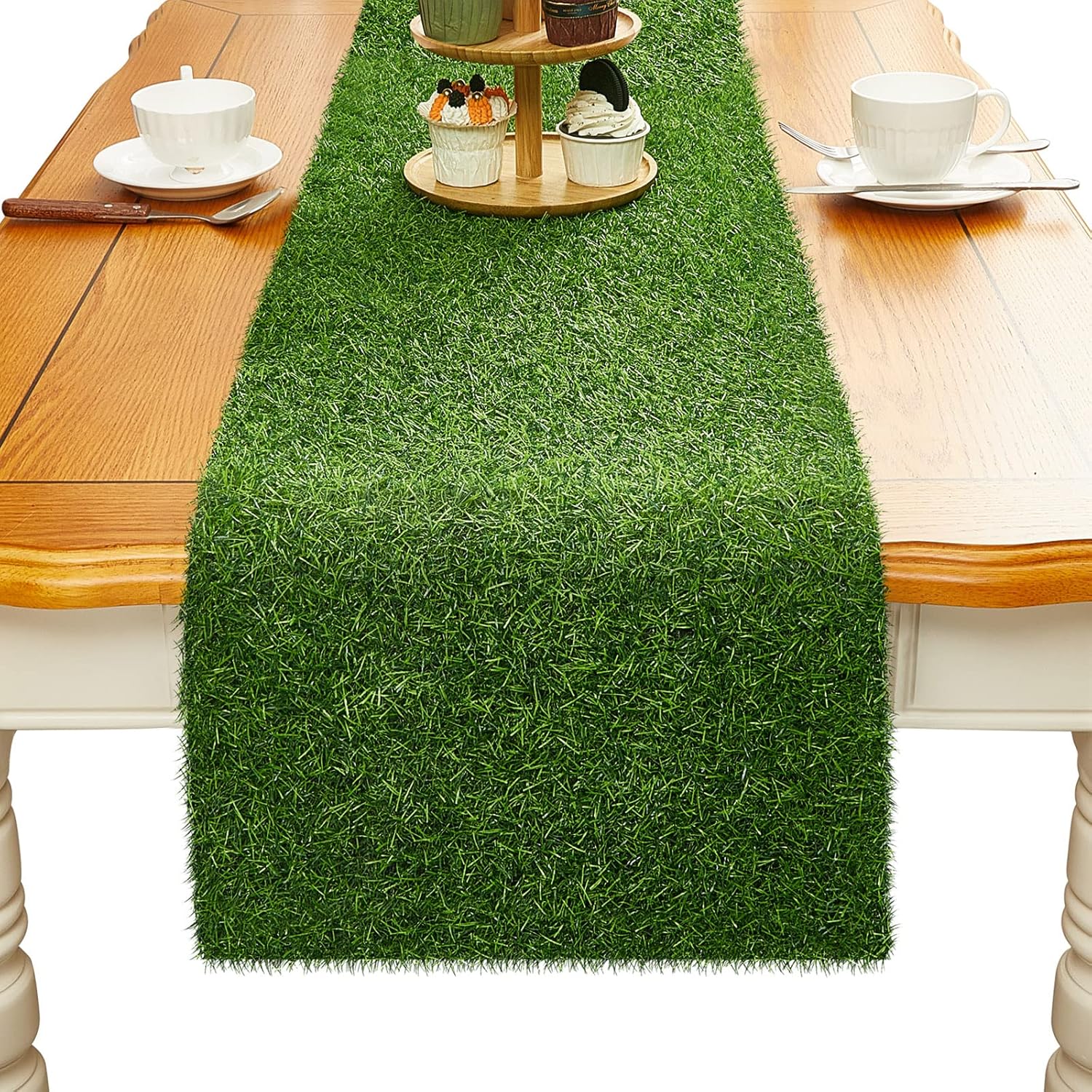 Artificial Grass Table Runner Rug, Easter Faux Grass Table Runner for Golf Themed Party Wedding Garden Home Decor(14 x 48 Inch)