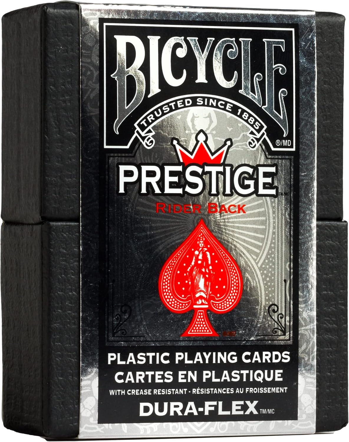 Bicycle Prestige Waterproof Plastic Playing Cards, Red & Blue (Colors May Vary)