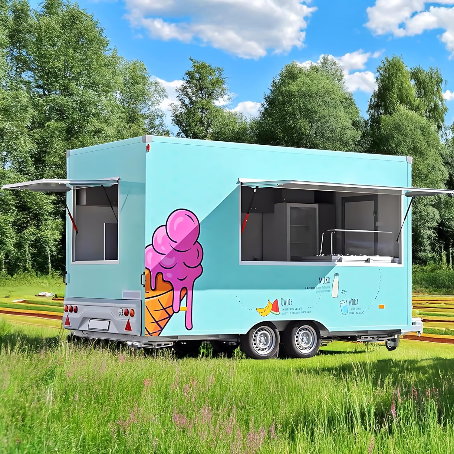 Food Trailer Fully Equipped Food Truck Mobile Kitchen Trailer for Vending on Street Customized Food Concession Trailers for Sale, Food Trailer Equipment