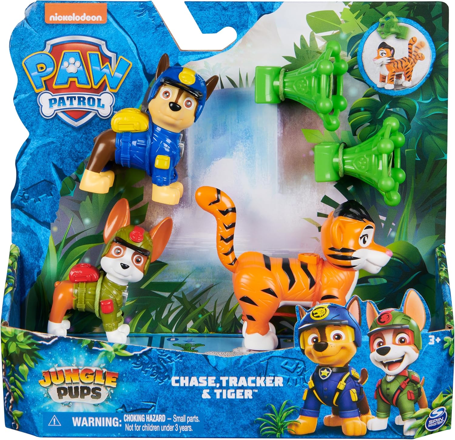 Paw Patrol: Jungle Pups Chase, Tracker & Tiger Action Figures with Projectile Launcher, Kids’ Toys for Boys and Girls Aged 3 and Up