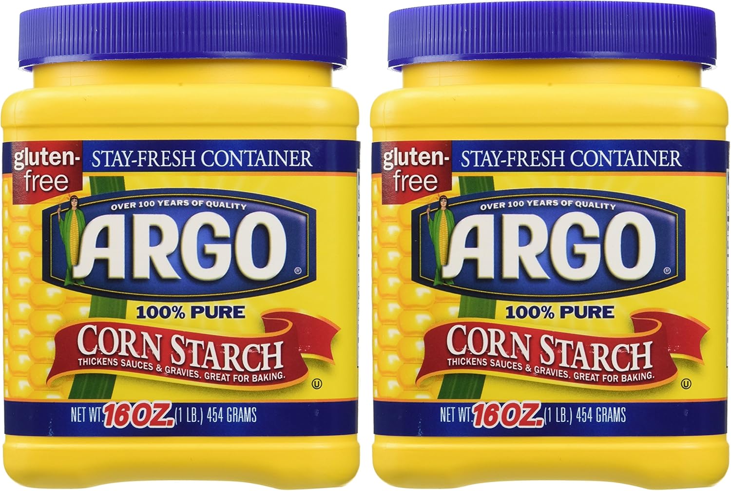 Argo Home Comforts Argo 100% Pure Corn Starch, 16 Oz, Pack Of 2