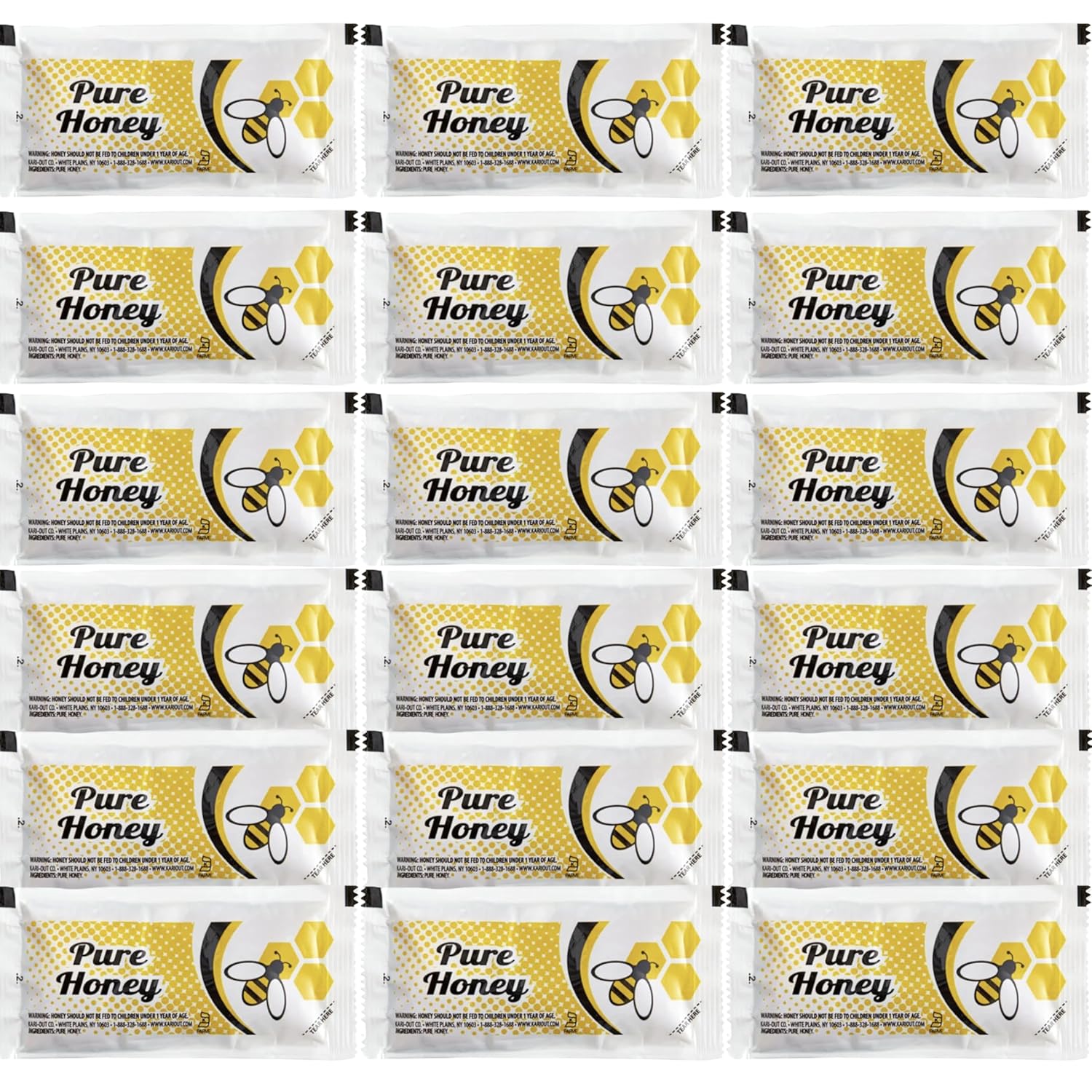 Honey Lover’s Gift Pack – 50 Individual Packets of Pure Honey – Perfect for Tea, Coffee, Travel, and Snacking, Single Serve Packet