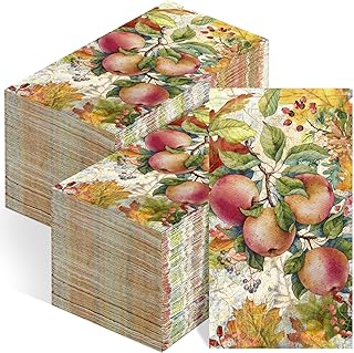 Seajan 200 Pcs Fall Apple Guest Napkins Disposable Hand Towels for Bathroom Guest Towels Paper Napkins Paper Hand Towel Paper Guest Towels Disposable Guest Napkins for Bathroom Wedding