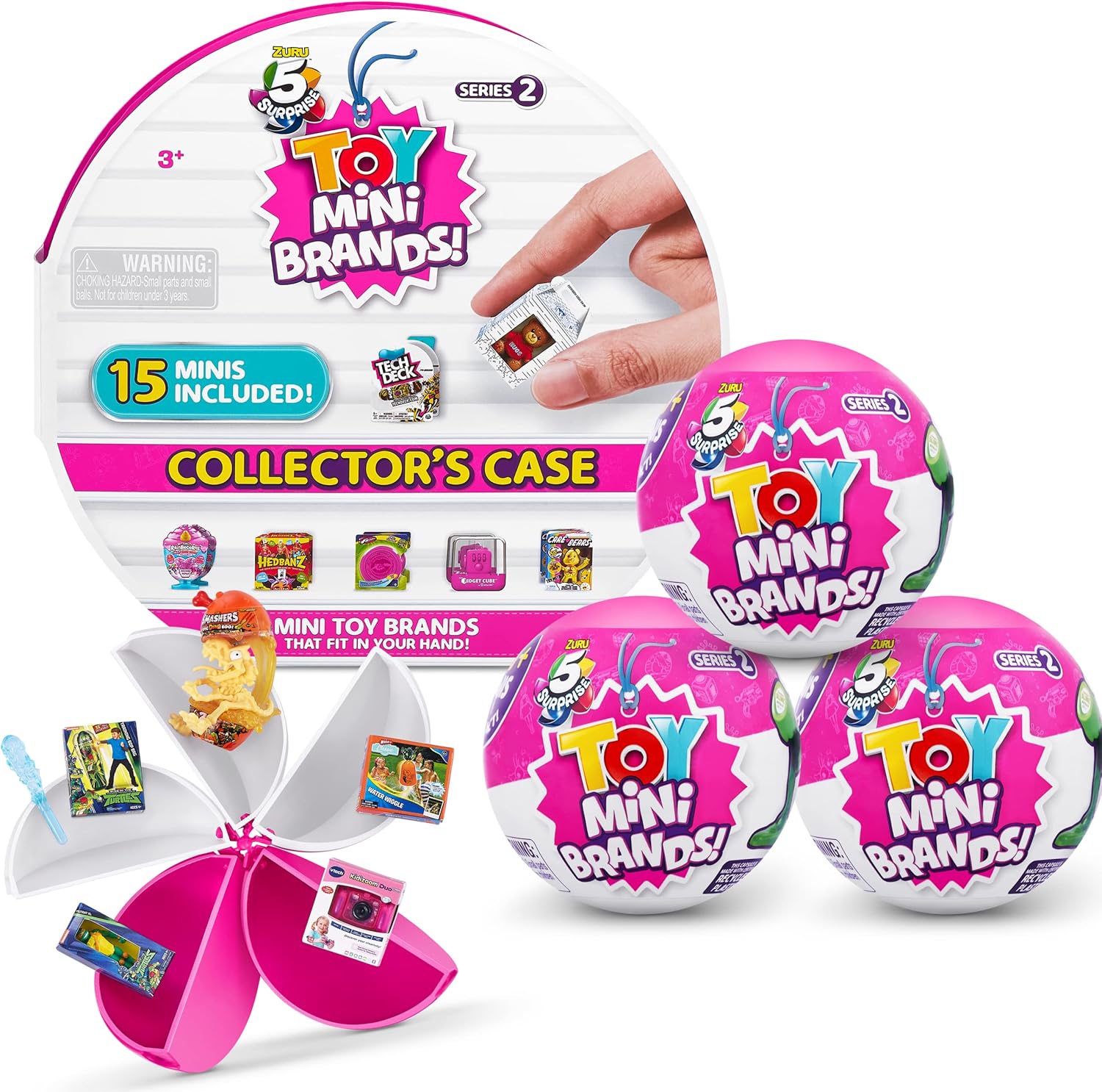 Mini Brands Toy Mini Brands Series 2 Wave 2 Collector's Case and 3 Capsules By Zuru