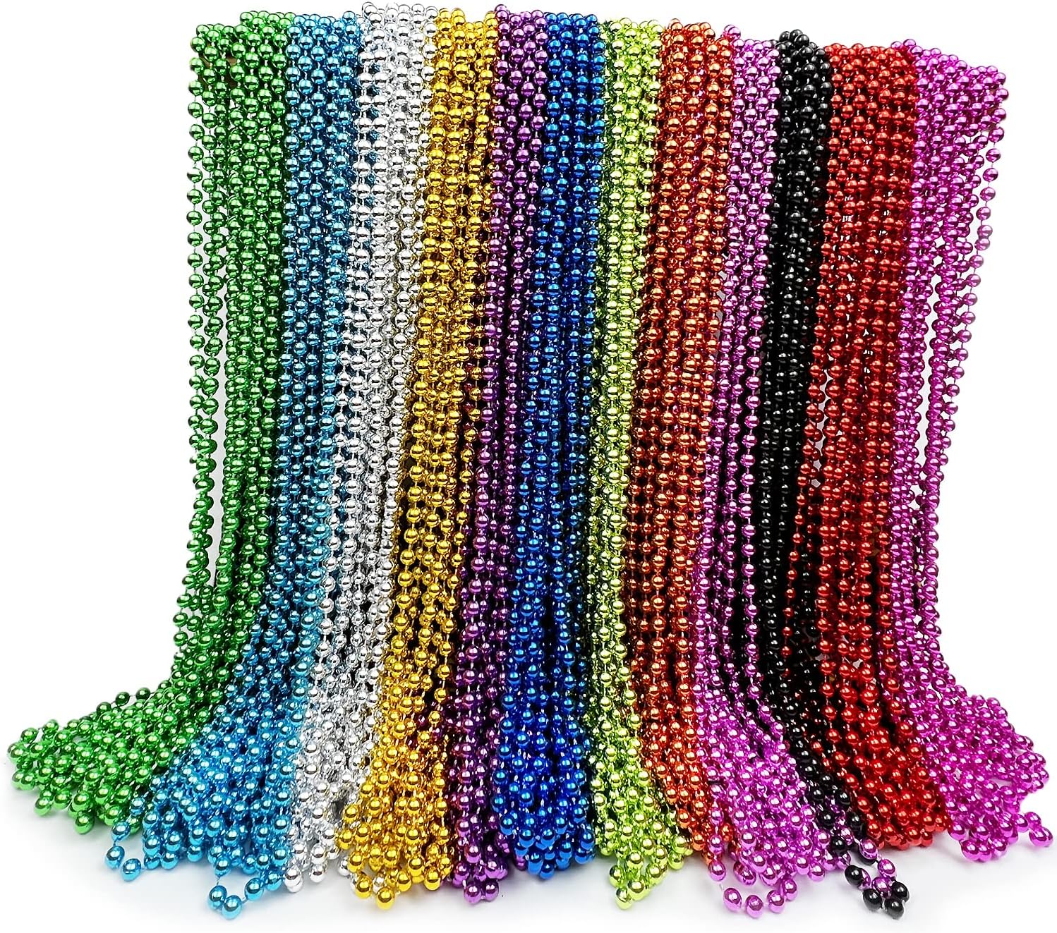 GiftExpress 144 pack Mardi Gras Beads Necklaces Bulk, Mardi Gras Beads Necklaces Assortment, Throw Beads in Bulk, Gasparilla beads, Mardi Gras Parades Necklaces