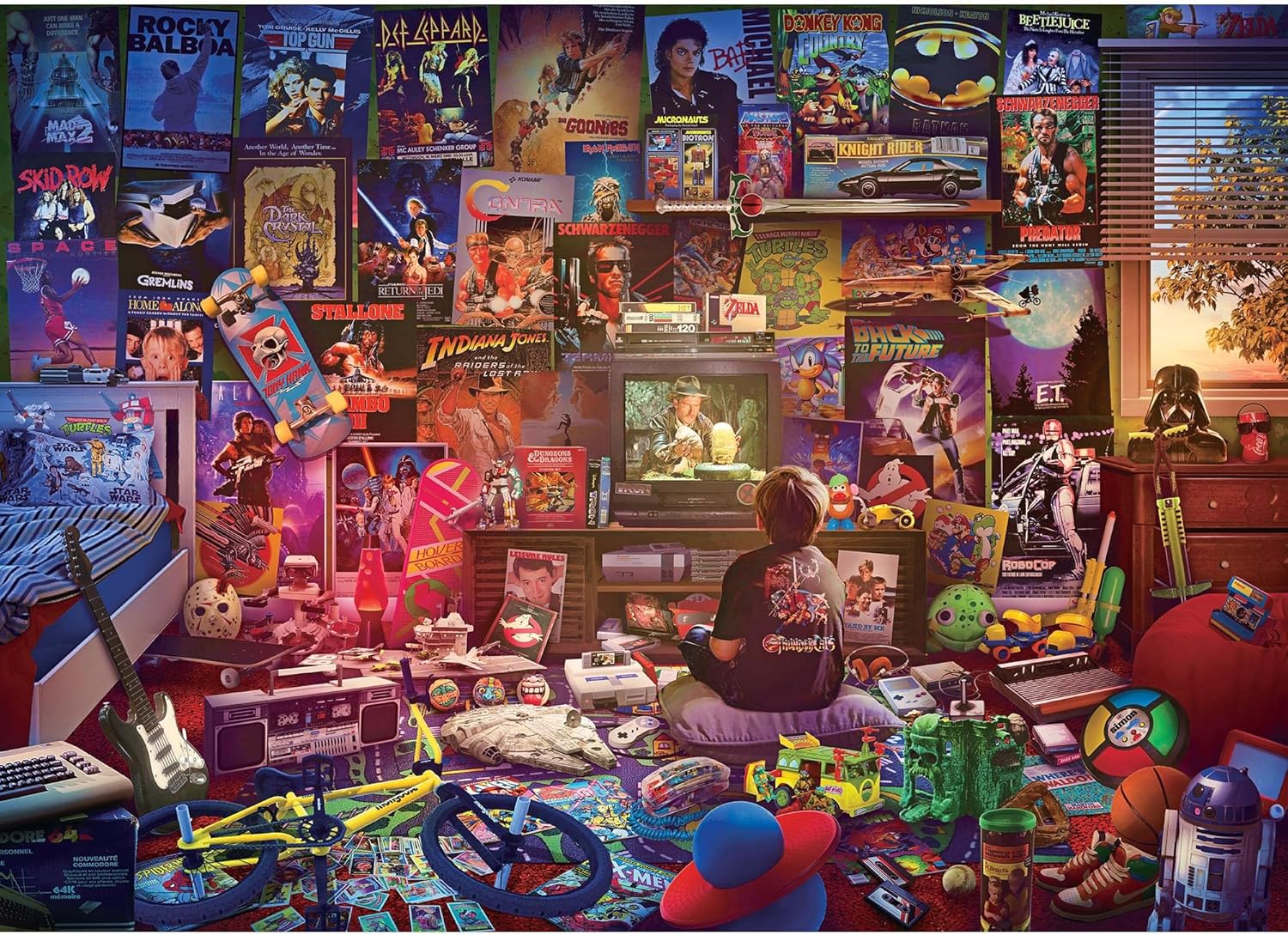 an Afternoon in The 80s Retro 1000-Piece Jigsaw Puzzle by Rachid Lotf | Brain Teaser Activity for Kids and Adults | 28 x 20 Inches