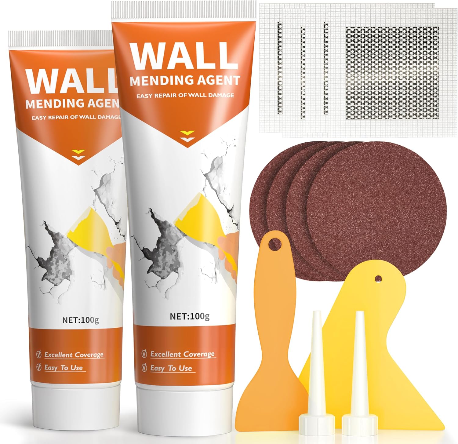 NINGOO Drywall Repair Kit,2 Pack Wall Repair Paste for Wall Holes & Cracks