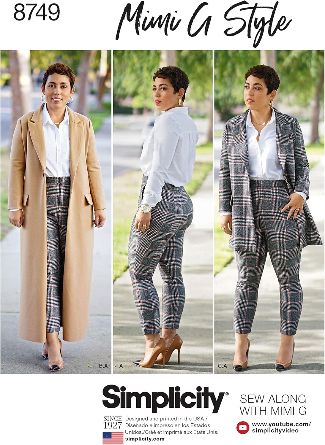 Simplicity 8749 Misses'/Women's Mimi G Style Coat and Pants BB (Sizes 20W-28W) Multi
