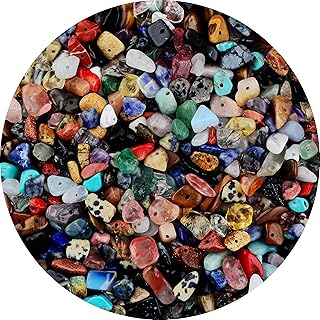 Natural Chip Stone Beads Multicolor 5-8mm About 400 Pieces Irregular Gemstones Healing Crystal Loose Rocks Bead Hole Drilled DIY for Bracelet Jewelry Making Crafting (5-8mm, Multicolor)