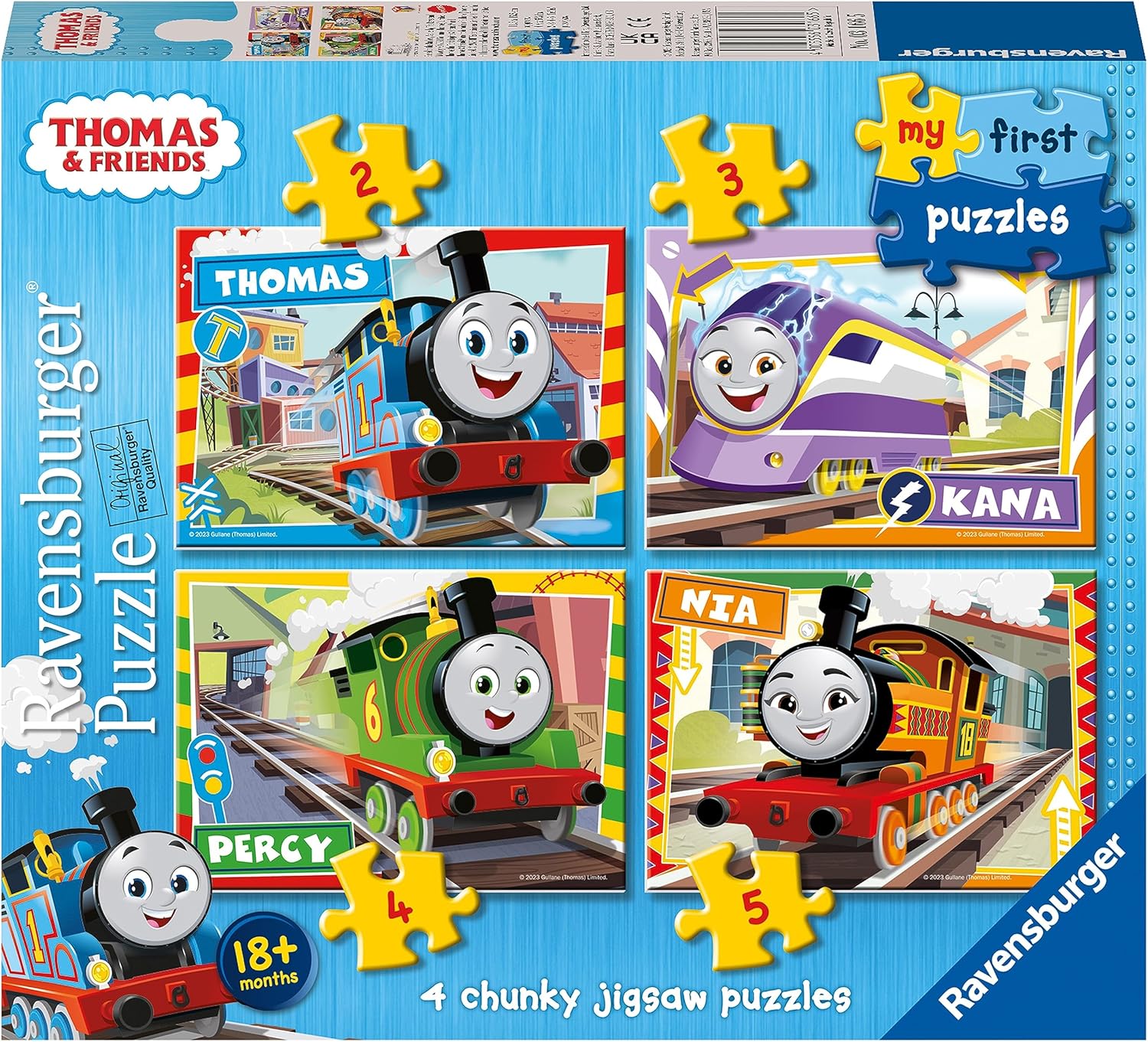 Ravensburger Thomas & Friends First Jigsaw Puzzle (2, 3, 4, & 5 Pieces) for Kids Age 18 Months Up