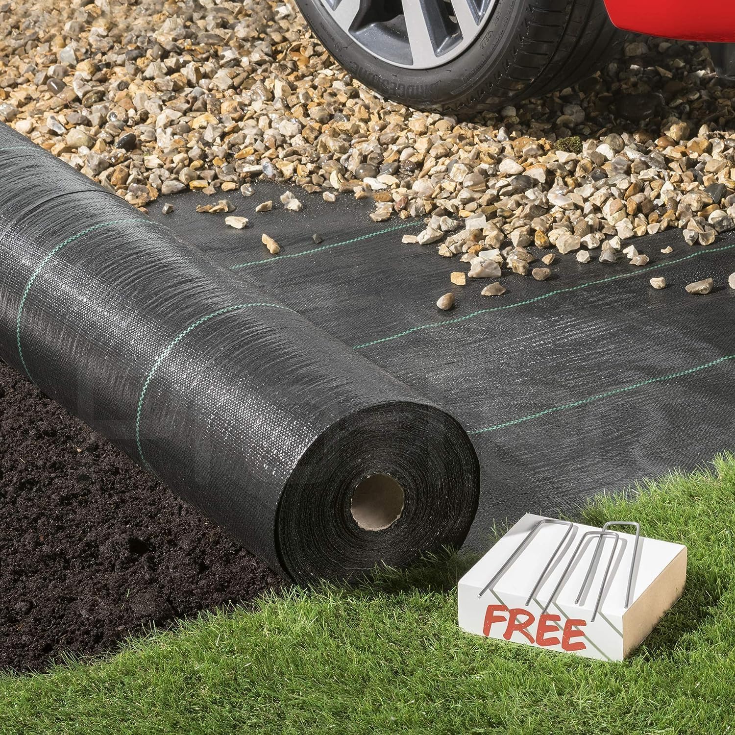 Pro-Tec 1m x 10m Heavy Duty 100g Weed Control Membrane Ground Cover Landscape Fabric FREE PEGS (10 Free Pegs)