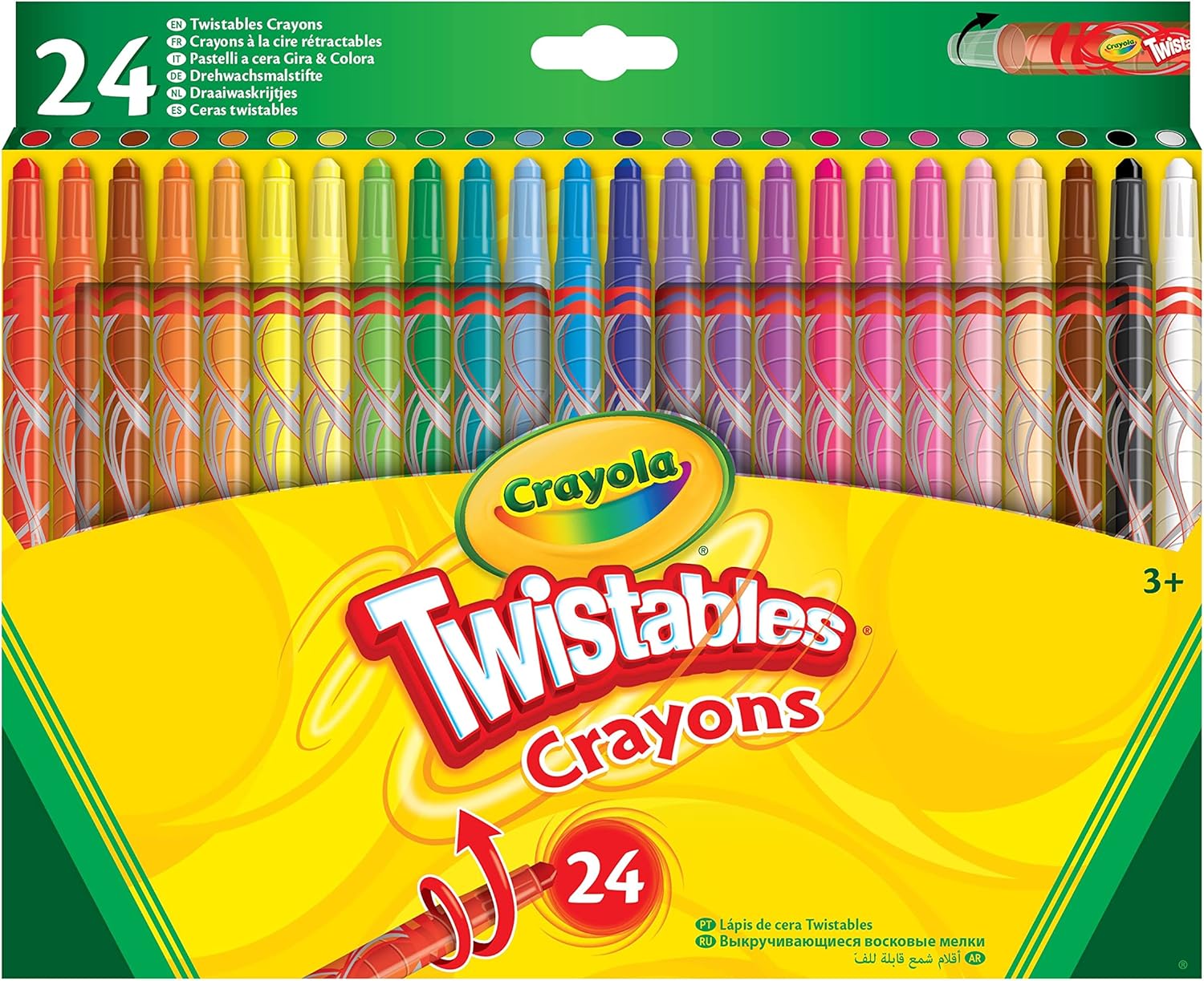 CRAYOLA Twistables Colouring Crayons - Assorted Colours (Pack of 24), Simply Twist for More Colouring Fun - No Need to Sharpen! Ideal for Kids Aged 3+