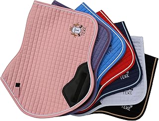 T TEKE Close Contact Saddle Pads,100% Cotton English Saddle Pads for Horses with Moisture-Wicking and Breathable Lining