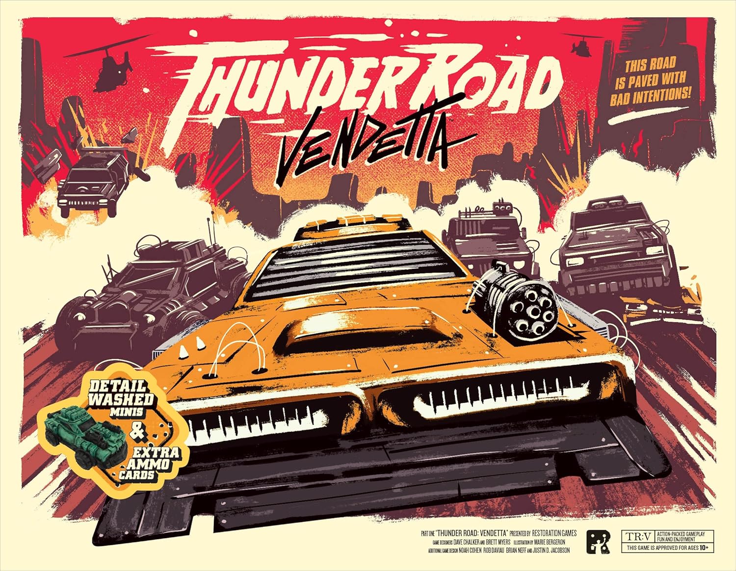 Restoration Games Thunder Road Vendetta Deluxe Edition | Dynamic Combat and Racing Board Game | 2-4 Players | Ages 10+ | 60 Minute Play time