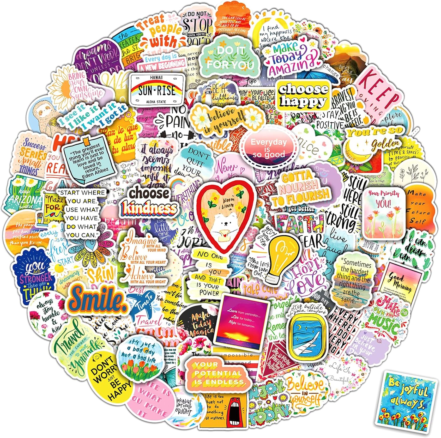 300PCS Motivational Sticker, Inspirational Words Stickers for Teens Adults Students Teacher Employees Vinyl Encouraging Positive Affirmation Stickers for Water Bottles Laptop Decals Scrapbook Journal