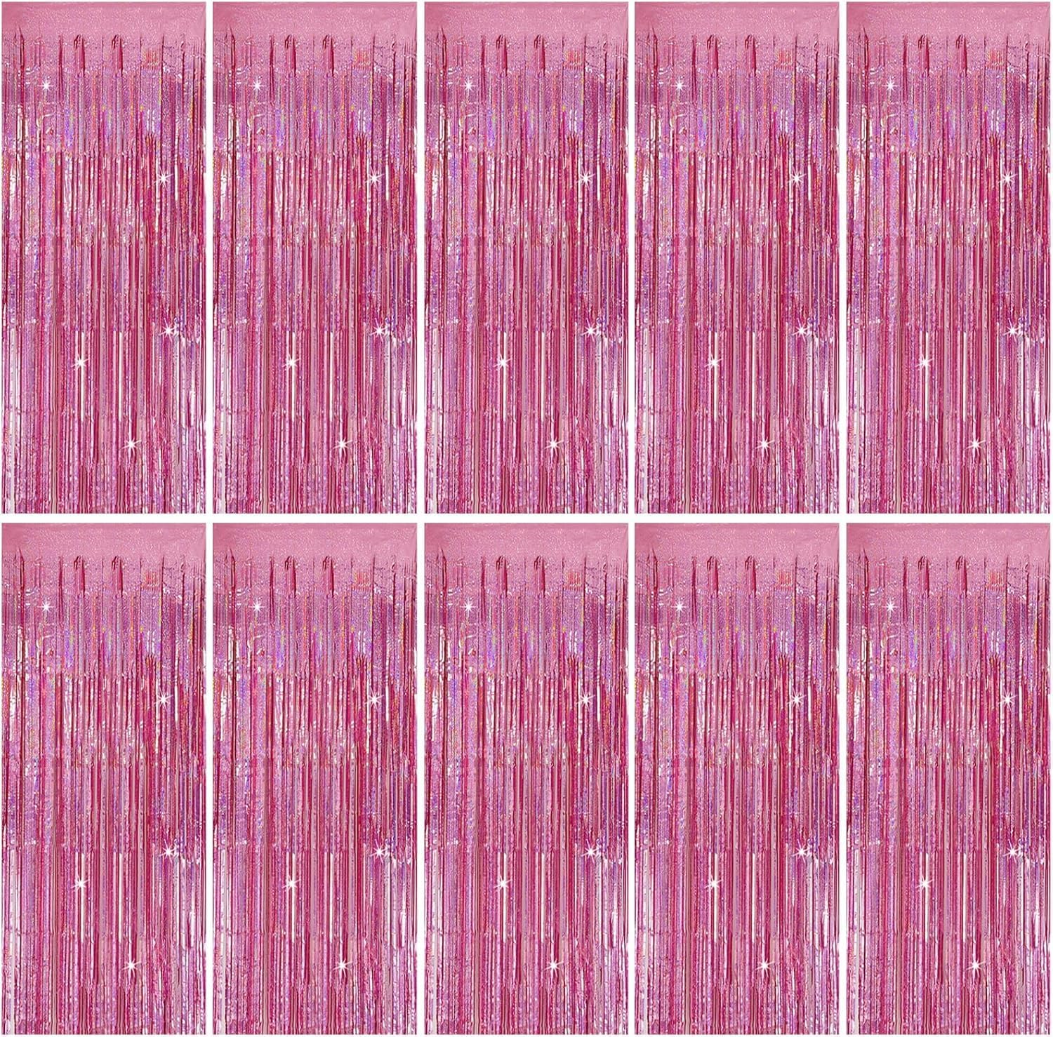 Party Backdrop Curtains Metallic Tinsel Foil Fringe Curtains Party Photo Backdrop Party Streamers for Party Birthday Graduation New Year Eve Bachelorette Decorations Wedding Decor