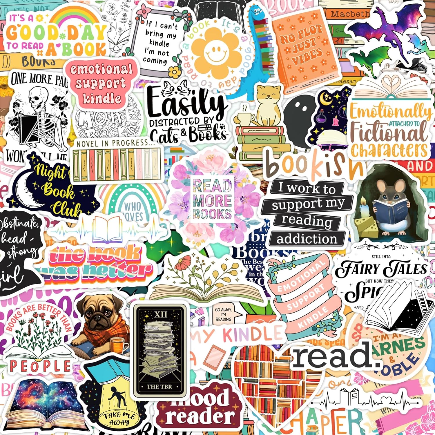 150pcs Stickers for Kindle | Kindle Stickers Bookish Reading Sticker Pack for Smut Readers | Laptop Water Bottle Computer Accessories| Holographic Waterproof