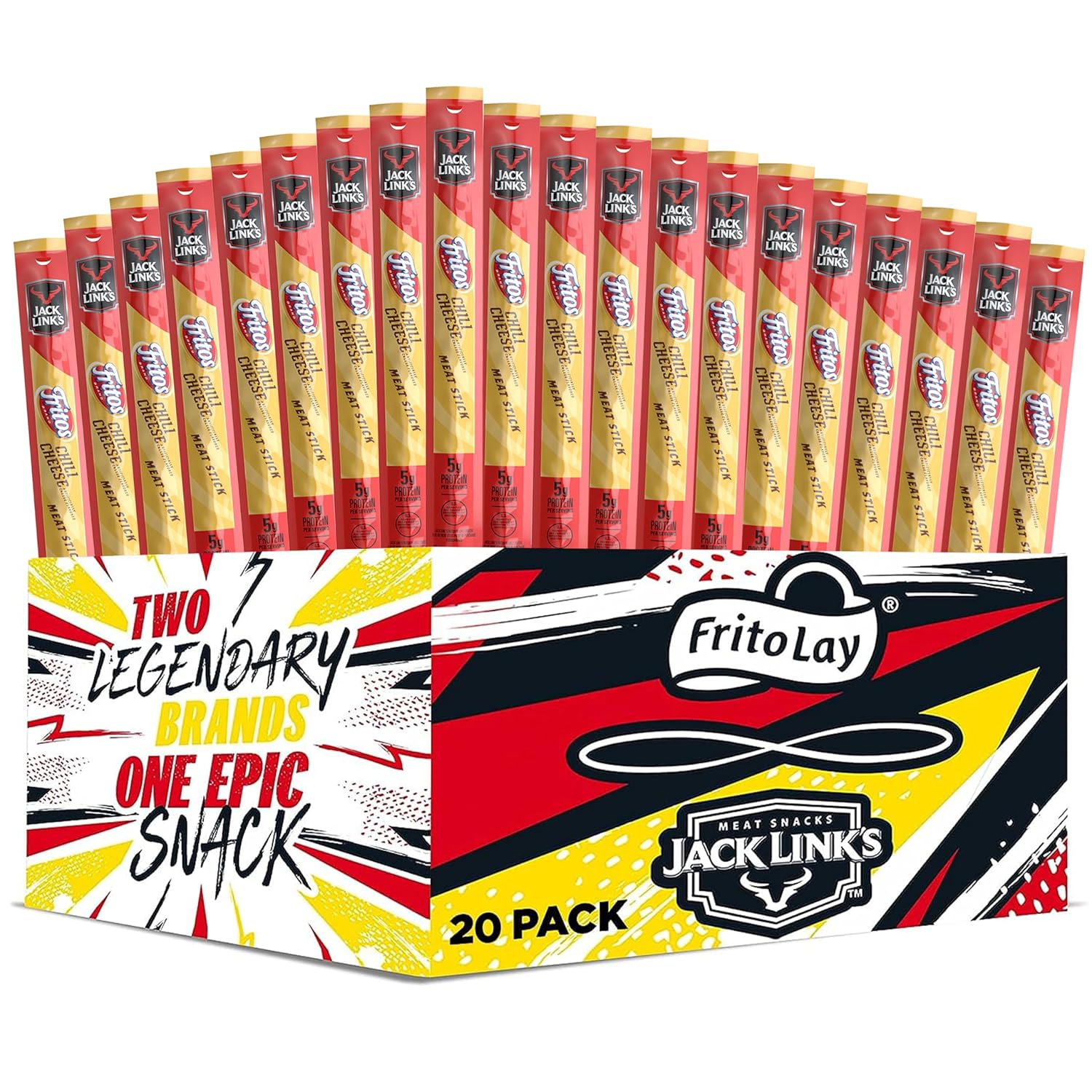 Frito-Lay Jack Link’s Fritos Chili Cheese Meat Sticks Straight Pack (Pack of 20)​