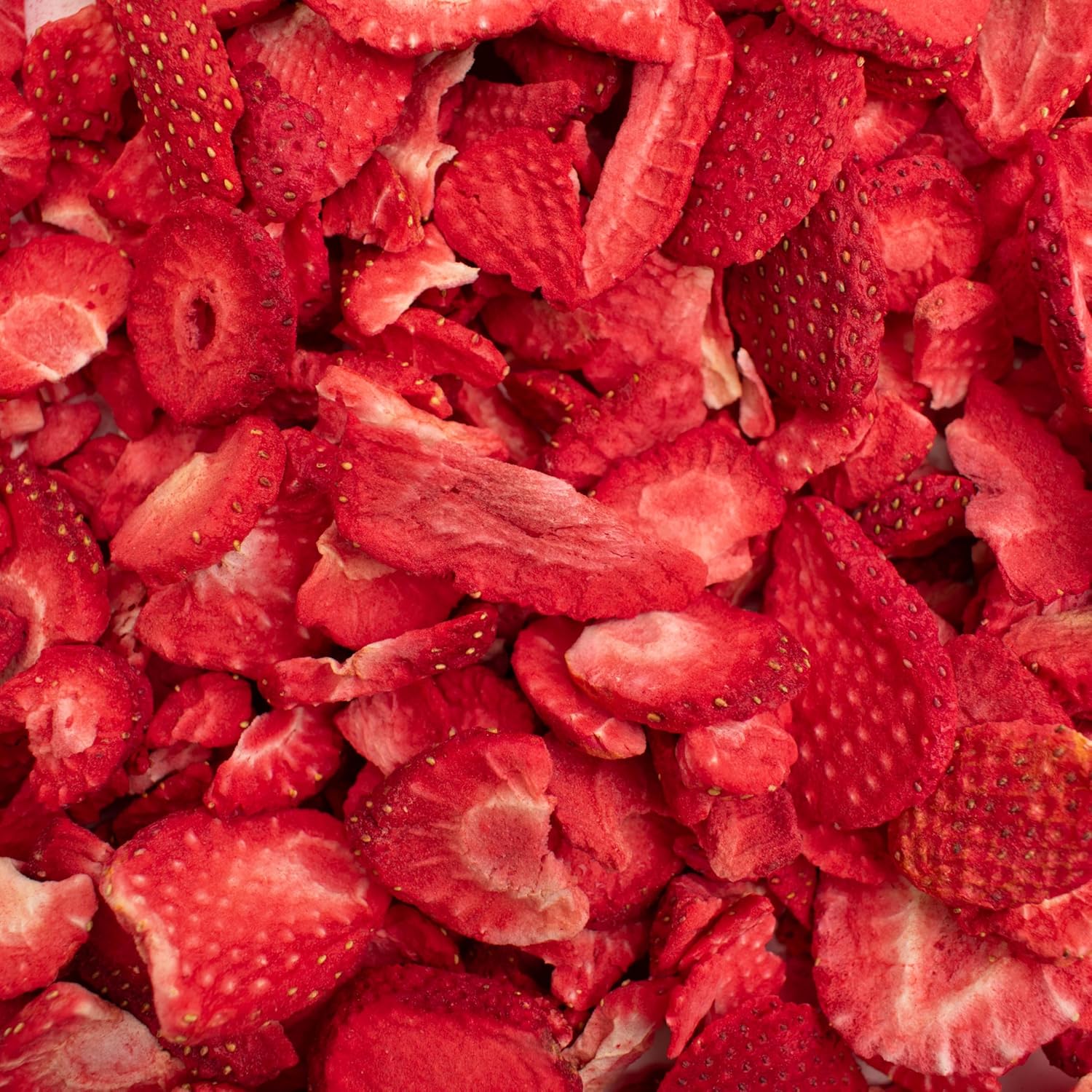 Freeze Dried Strawberry Slices 100g - Freeze Dried Fruit - 100% Strawberries · No Added Sugar or Additives Perfect as Healthy Snacks, For Baking, Cake Decorations, Oats, Smoothies and More.