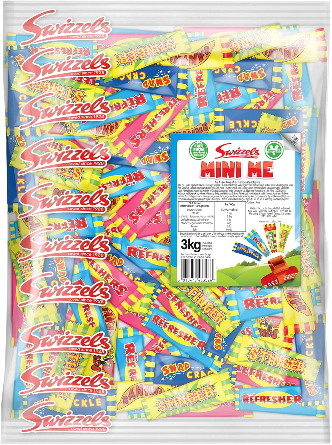 Swizzels Mini Me Sweet Mix, Favourite Chew Sweets, Bulk Bag of Chewy Delicious Sweets 3kg (Pack of 1)