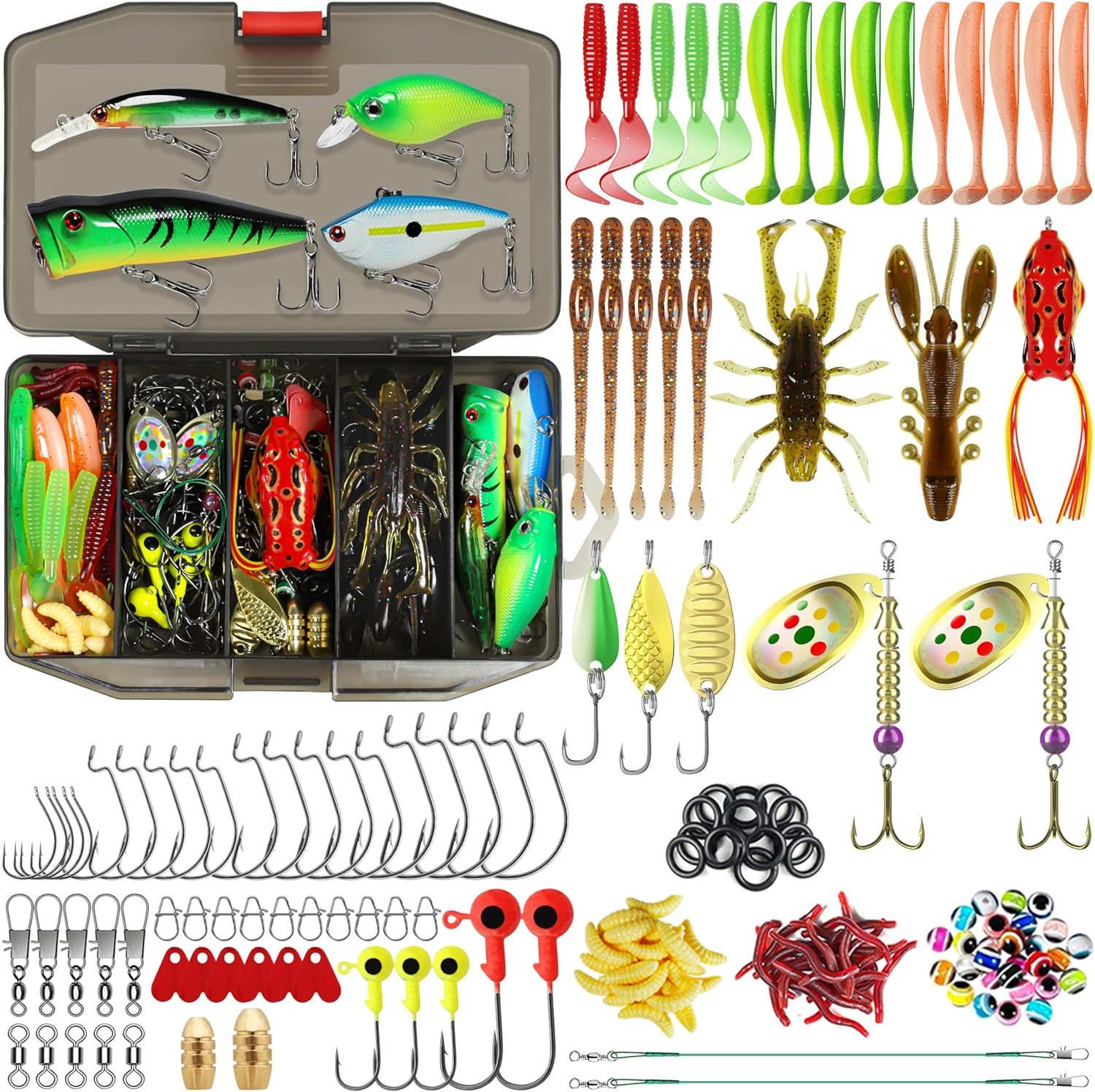 TRUSCEND Widely Used Fishing Bait Rigs Worth Every Penny, Selected Fishing Lures & Tackle Kit for Freshwater Fishing, Economic/Premium Starter/Giftable Fishing Gear Set Available, Perfect Fishing Gift