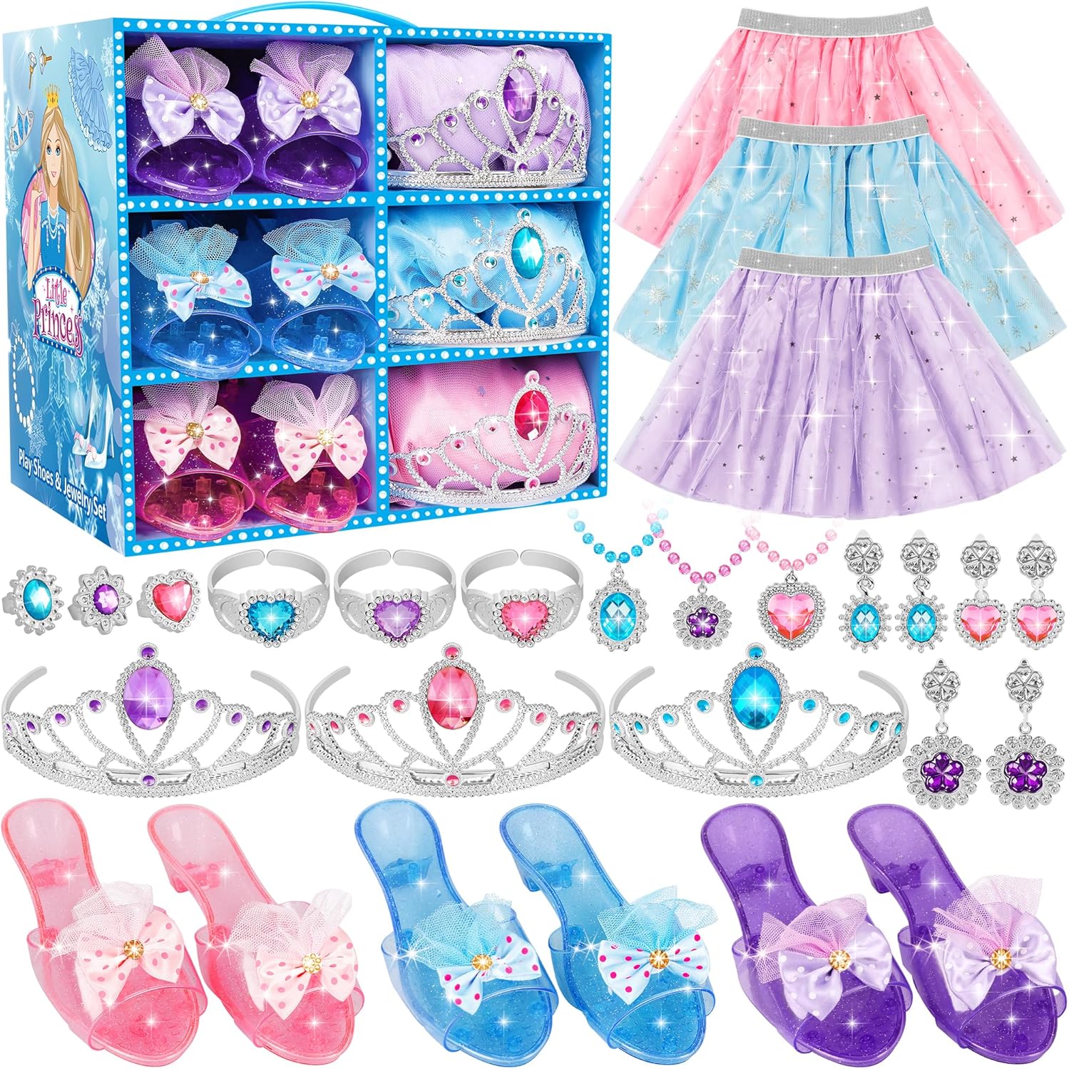 Princess Dress Up Toys & Jewelry Boutique,Girl Role Play Gifts,Kids Toys for 3-6 Years Girl Toddler ​B-Day Party Favors